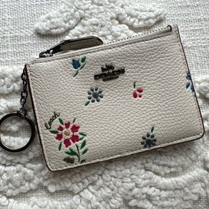 Coach Floral ID Card Holder with Keychain